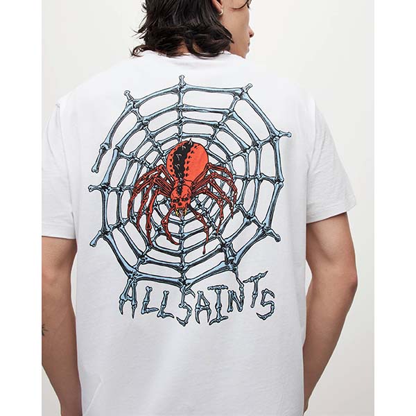 Allsaints Australia Mens Spinner Crew T-Shirt White AU42-162